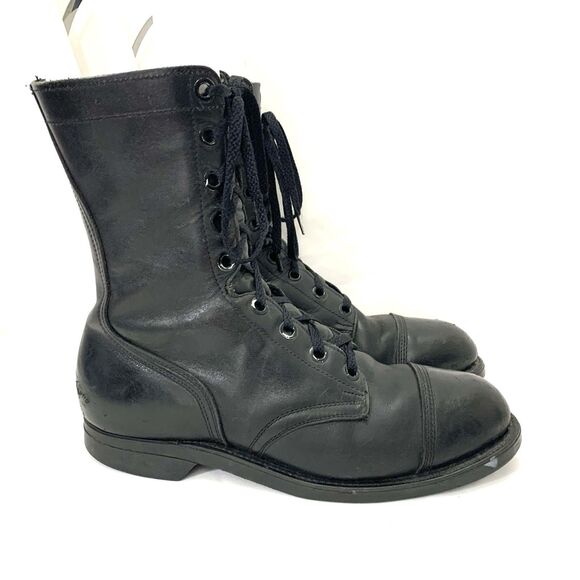 ANSI Military Combat Jump Boots Steel Toe Mens 8.5 W Black - Picture 1 of 16